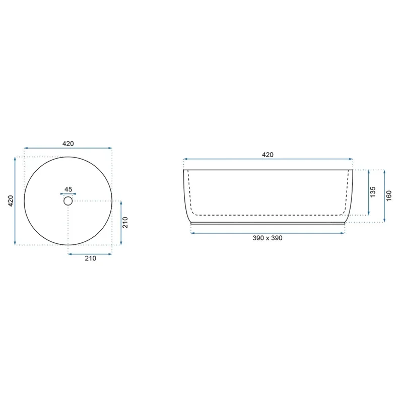 Image for REA Aubrey White and Gold Countertop Basin