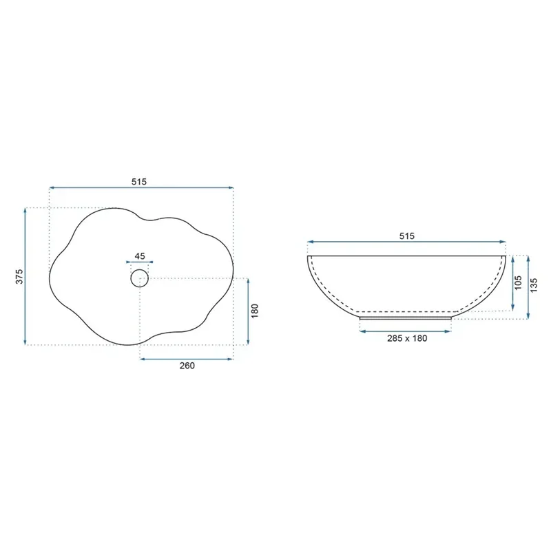Fulton Black Countertop Basin with Gold Edge