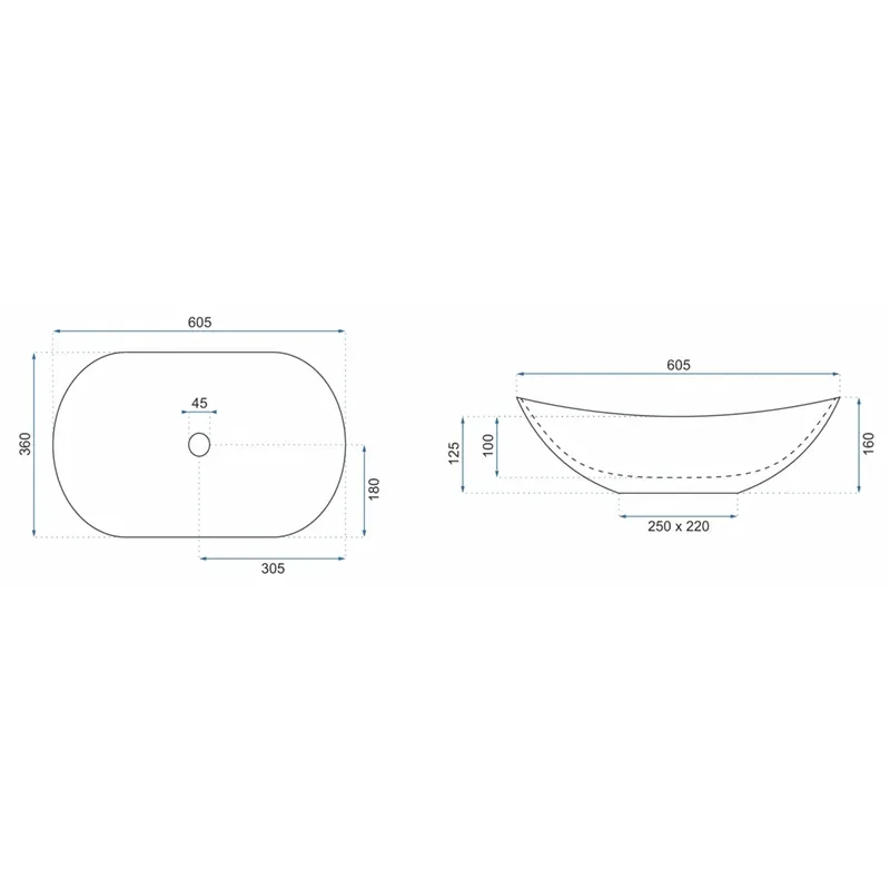 Image for REA Addison Matt Black Marble Countertop Basin