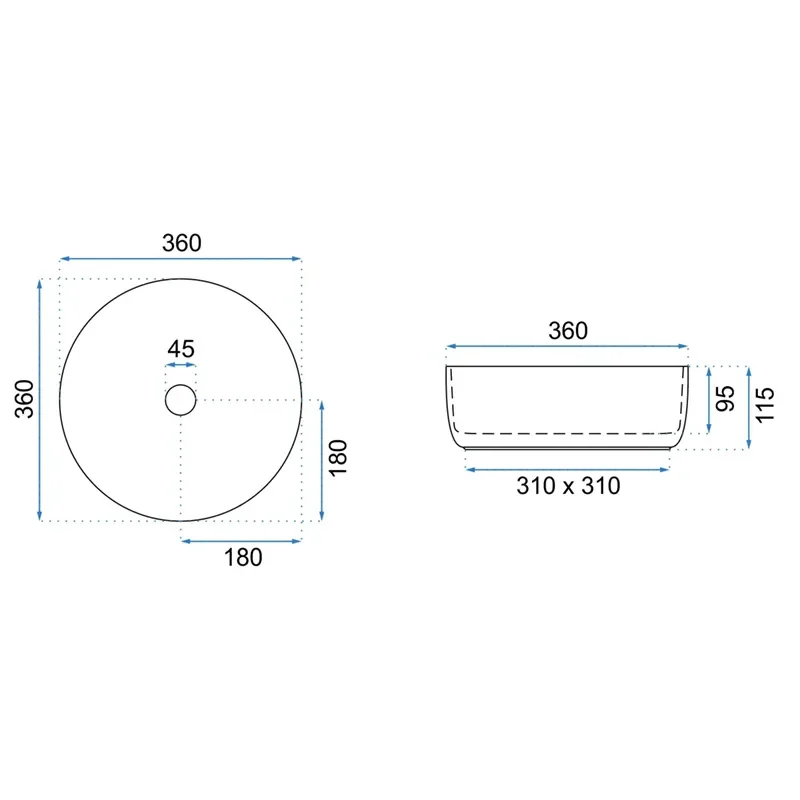 Image for REA Remy White and Gold Countertop Basin