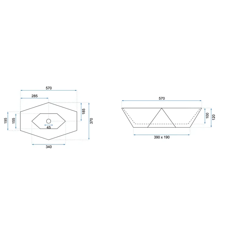 Image for REA Brett White Countertop Basin