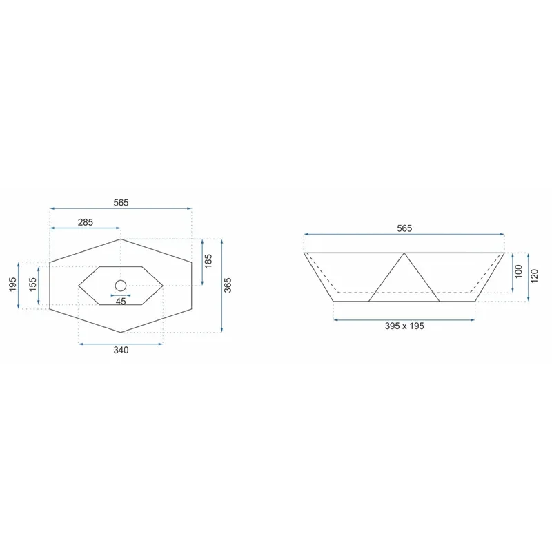 Image for REA Brett Matt Black Marble Countertop Basin
