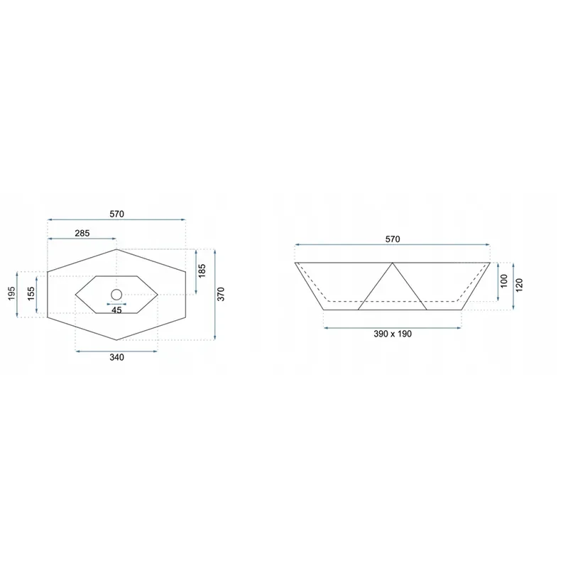 Image for REA Brett White Countertop Basin with Gold Edge