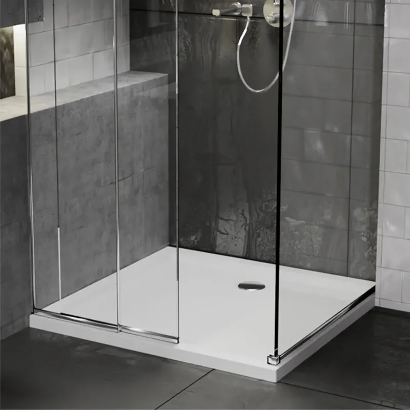 Stone Resin Square Tray 700 x 700 with Optional Chrome Waste 