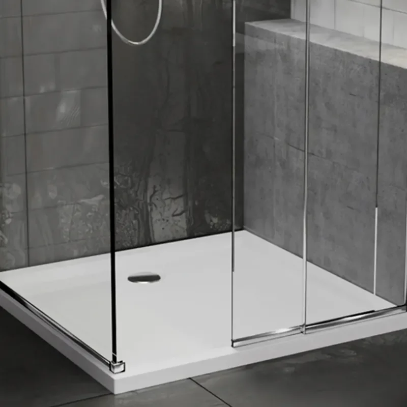 Stone Resin Square Tray 900 x 900 with Optional Chrome Waste