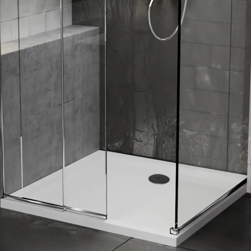 Stone Resin Square Easy Plumb Tray 800 x 800 with Optional Black Waste