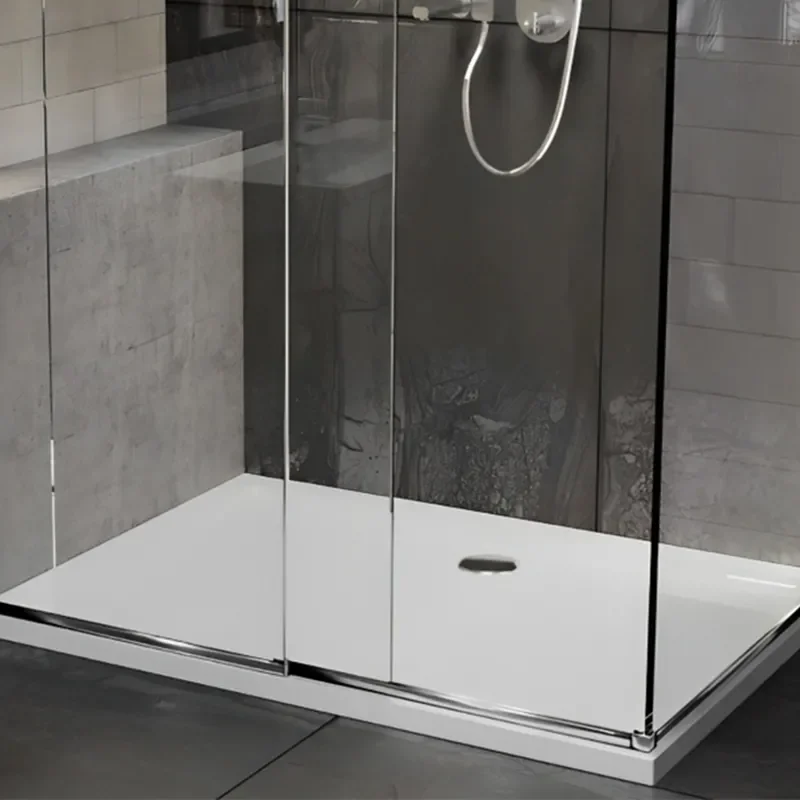 Stone Resin Rectangular Easy Plumb Tray 1600, 1700, 1800 with Optional Chrome Waste
