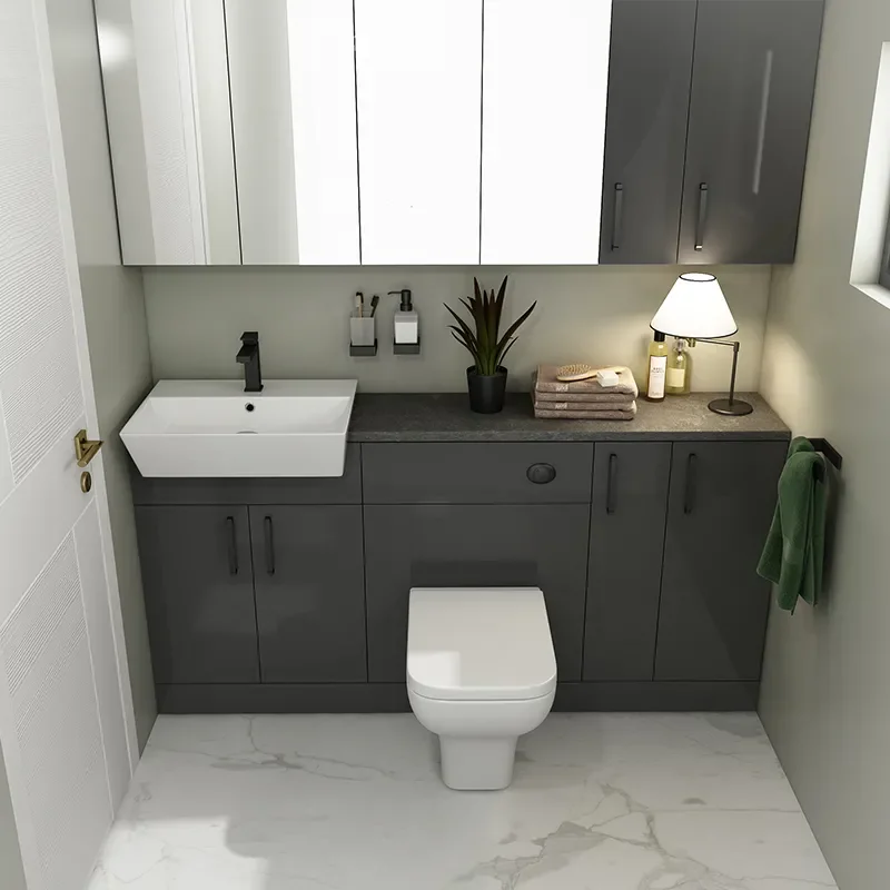 oliver black 1700 fitted furniture with mirror cabinets
