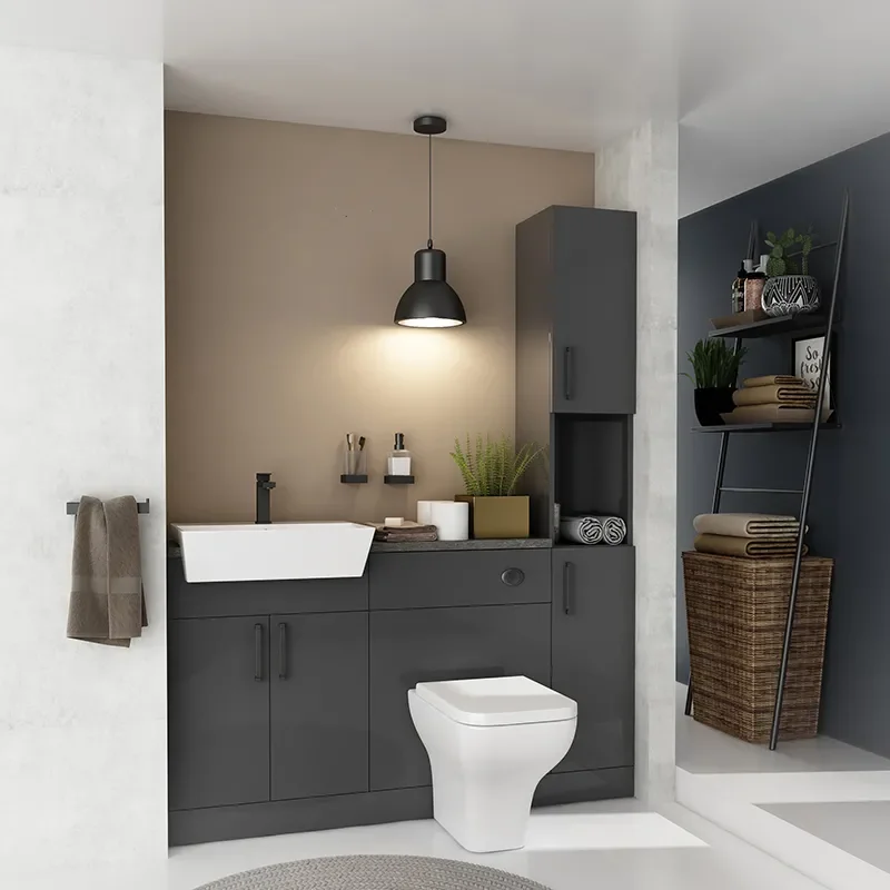 Oliver Black 1500 Fitted Furniture with Tall Boy