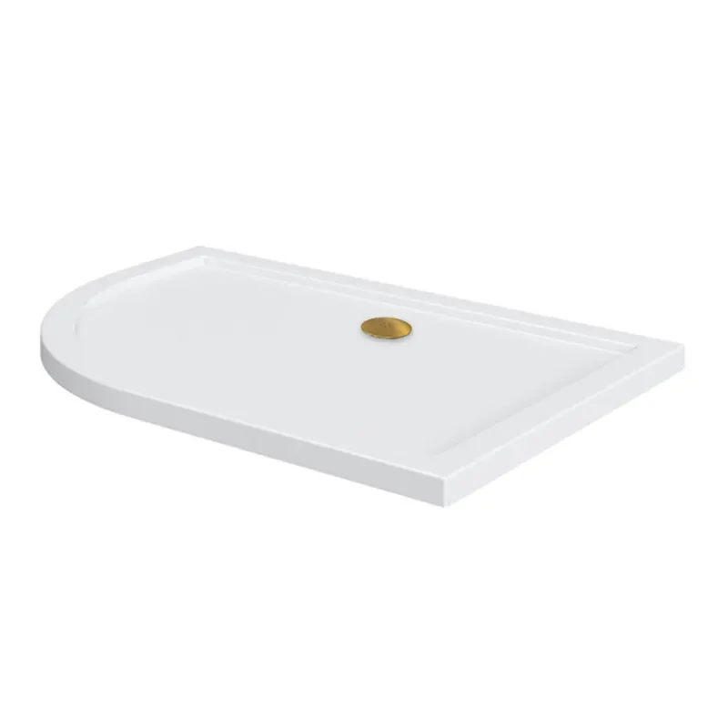 offset quadrant 1000 lefthand shower tray gold waste
