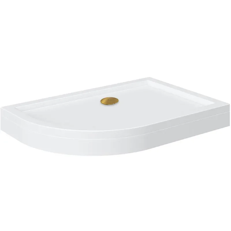 offset quadrant 1000 raised lefthand shower tray gold waste