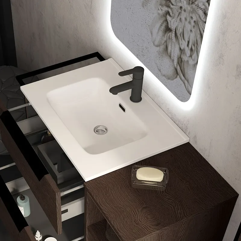 baden haus urban 900 dark ash vanity unit with side storage