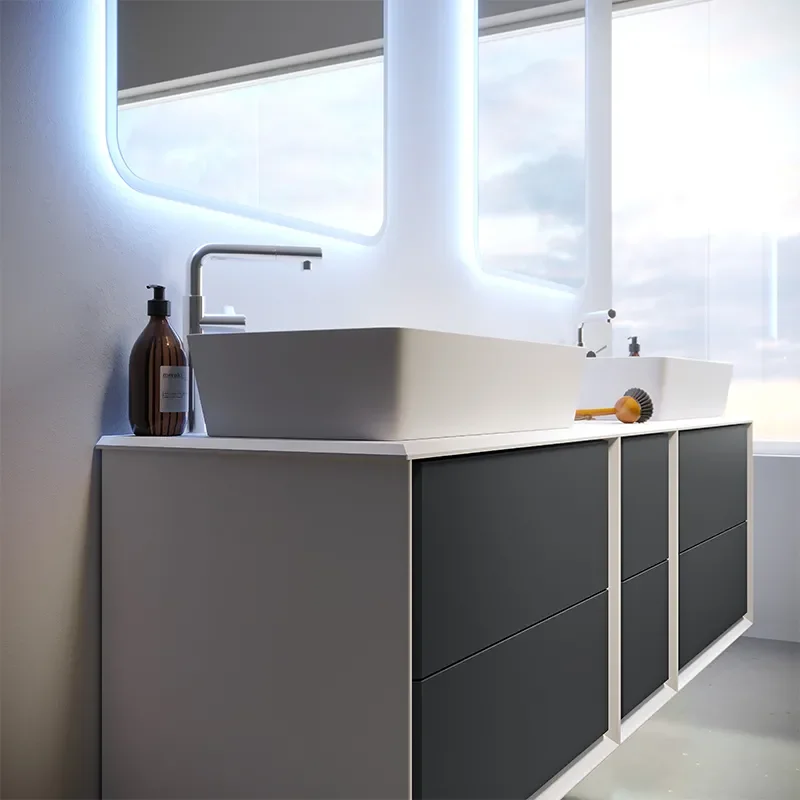baden haus bellagio 1760 graphite vanity unit with countertop square basin