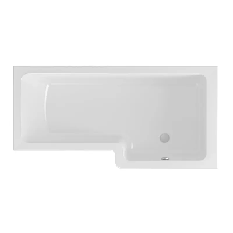 Portland 1700 Right-hand L-shape Shower Bath with Optional Beauforte Reinforcement