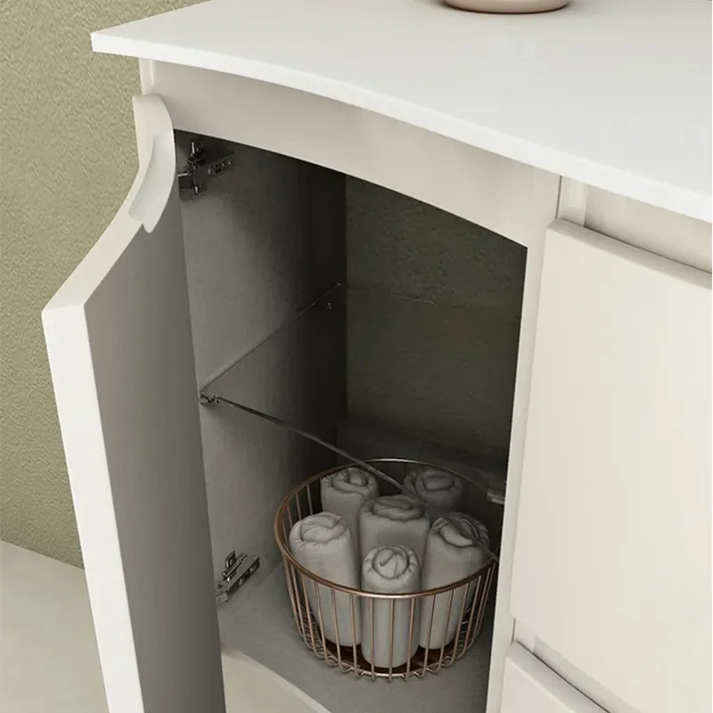 baden haus vague 1030 white gloss vanity unit: right hand basin, 2 drawers, handleless