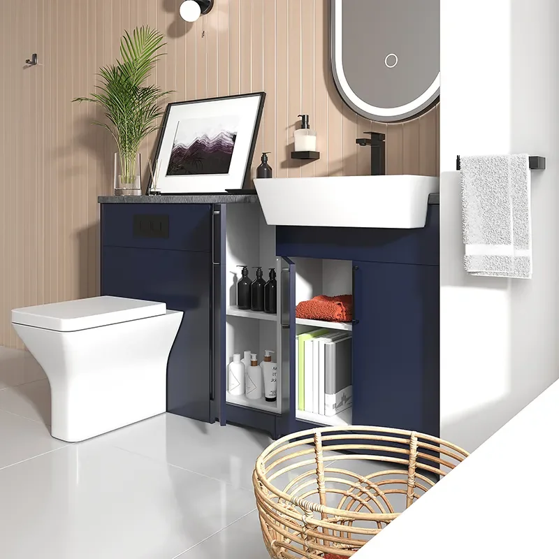 Oliver 1500 Navy Blue Fitted Furniture Black
