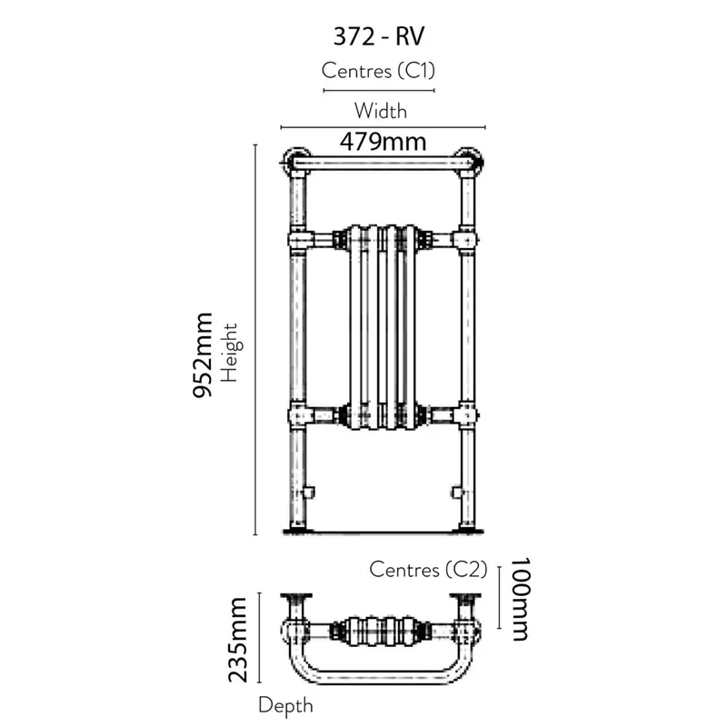 nazir 4 column traditional towel rail