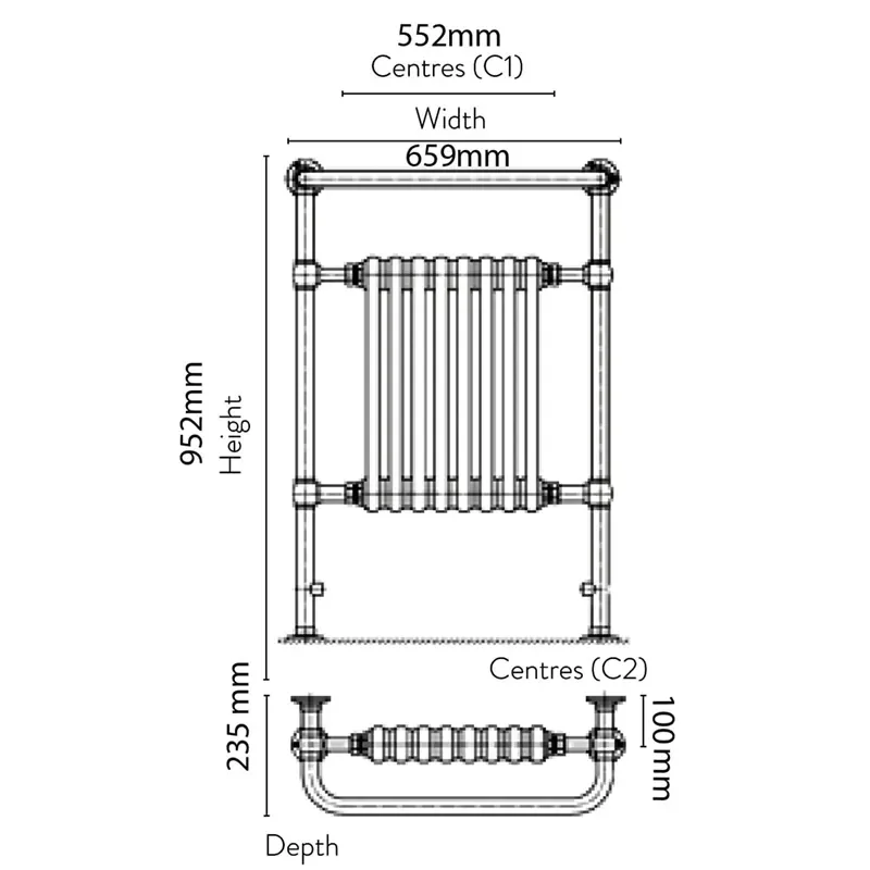 nazir 8 column traditional towel rail