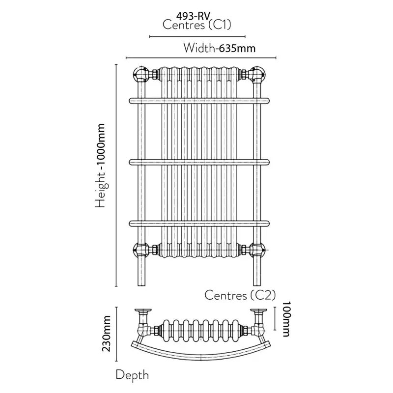 ebeyu 7 column traditional towel rail