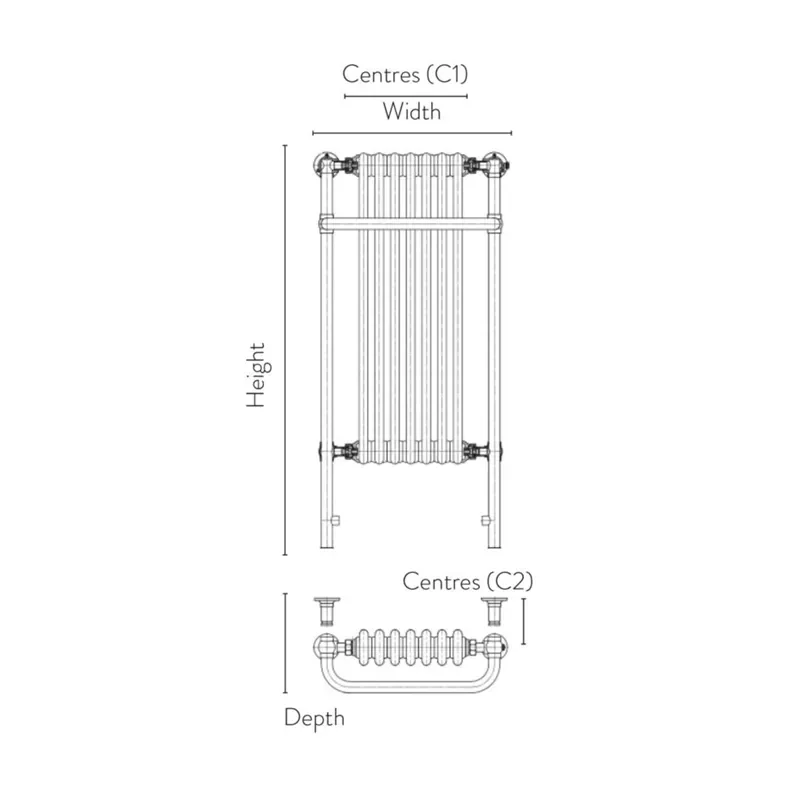 teshri 8 column traditional towel rail