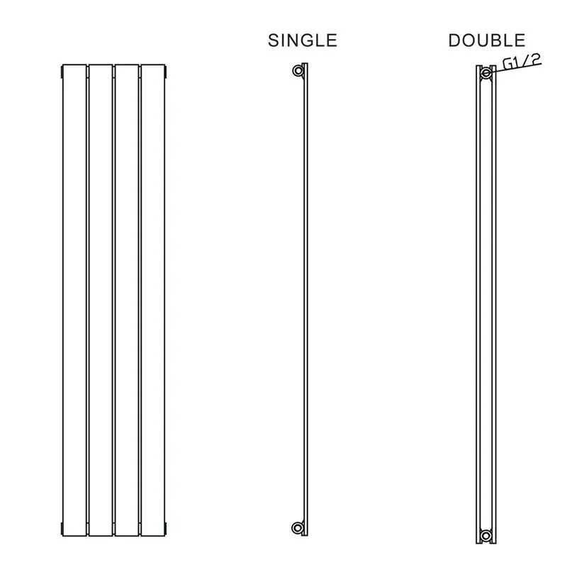miralay horizontal double white designer radiator