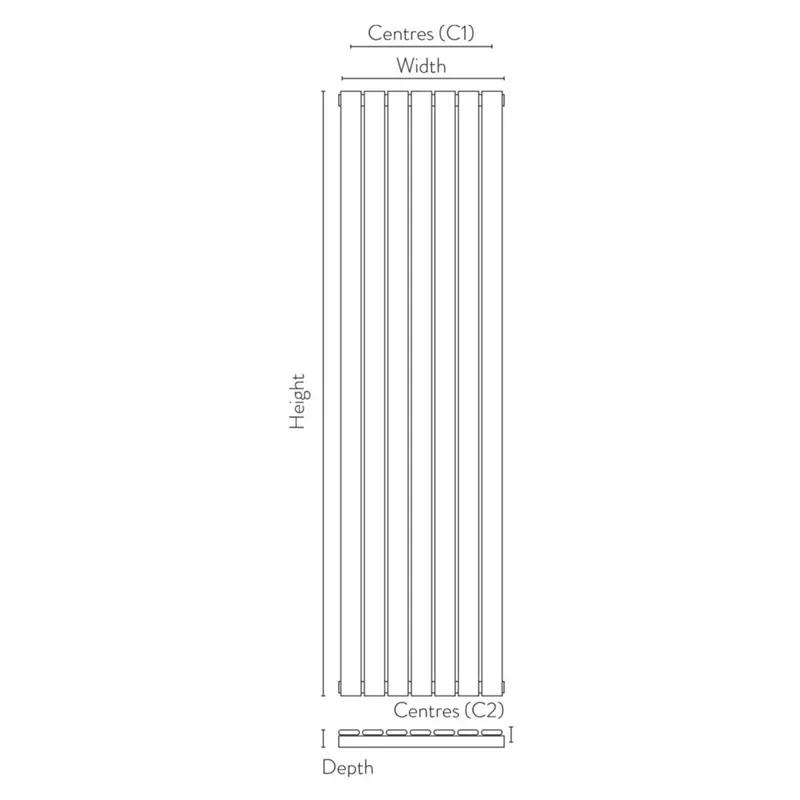 padish vertical single white designer radiator