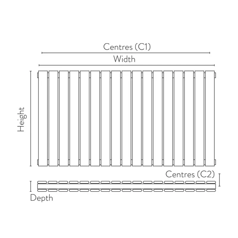 padish horizontal double white designer radiator