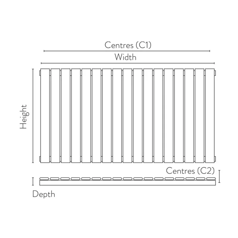padish horizontal single anthracite designer radiator