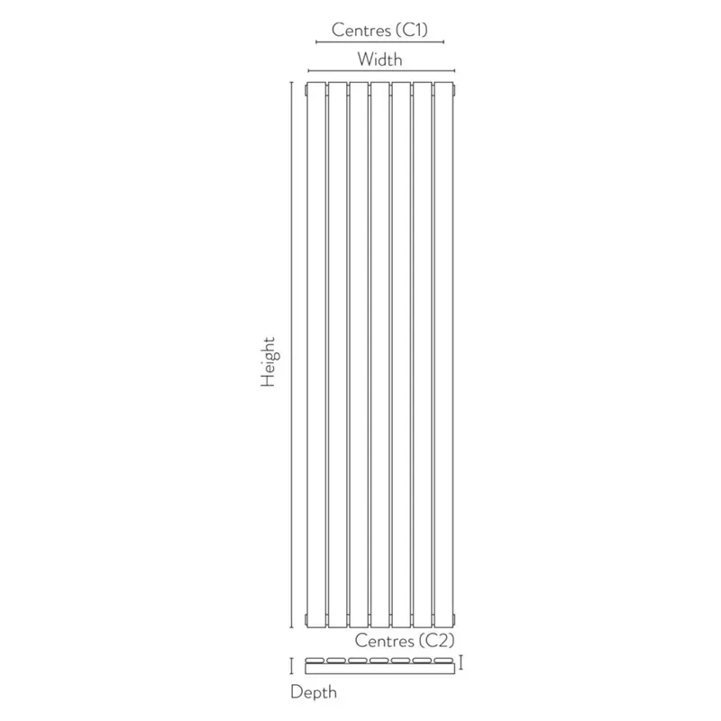 padish vertical single anthracite designer radiator