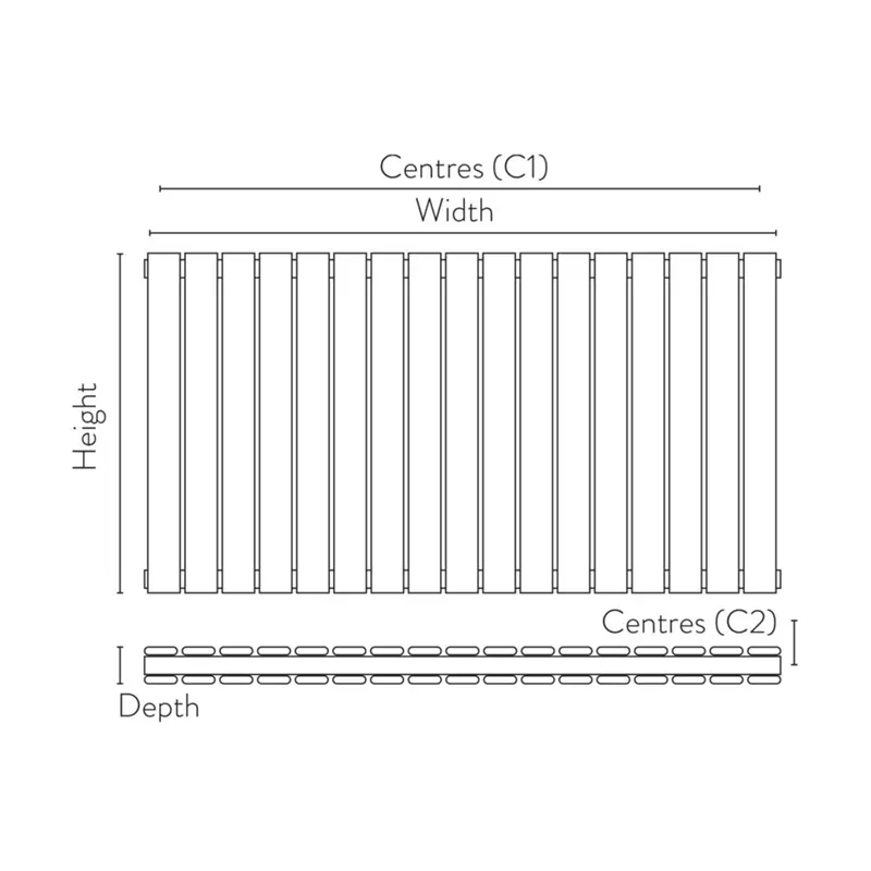 padish horizontal double anthracite designer radiator