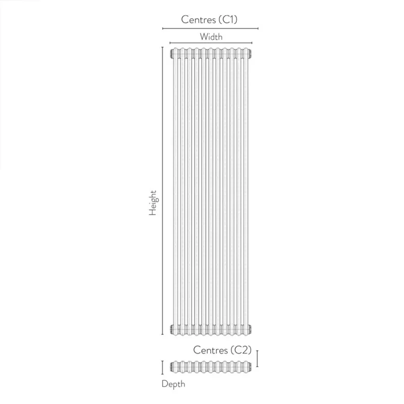 effendi 2 column vertical white designer radiator