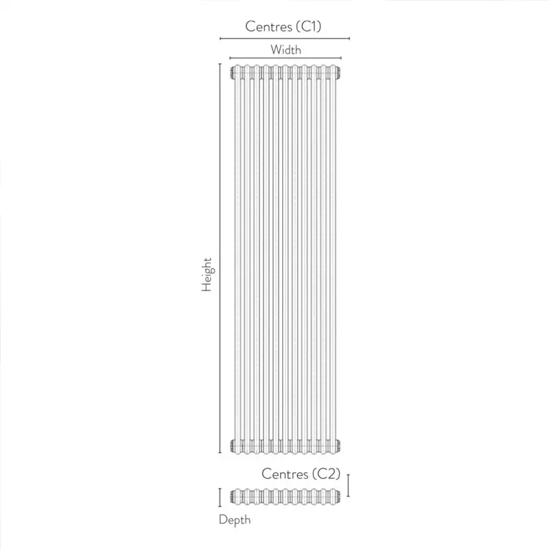 effendi 2 column vertical raw metal designer radiator