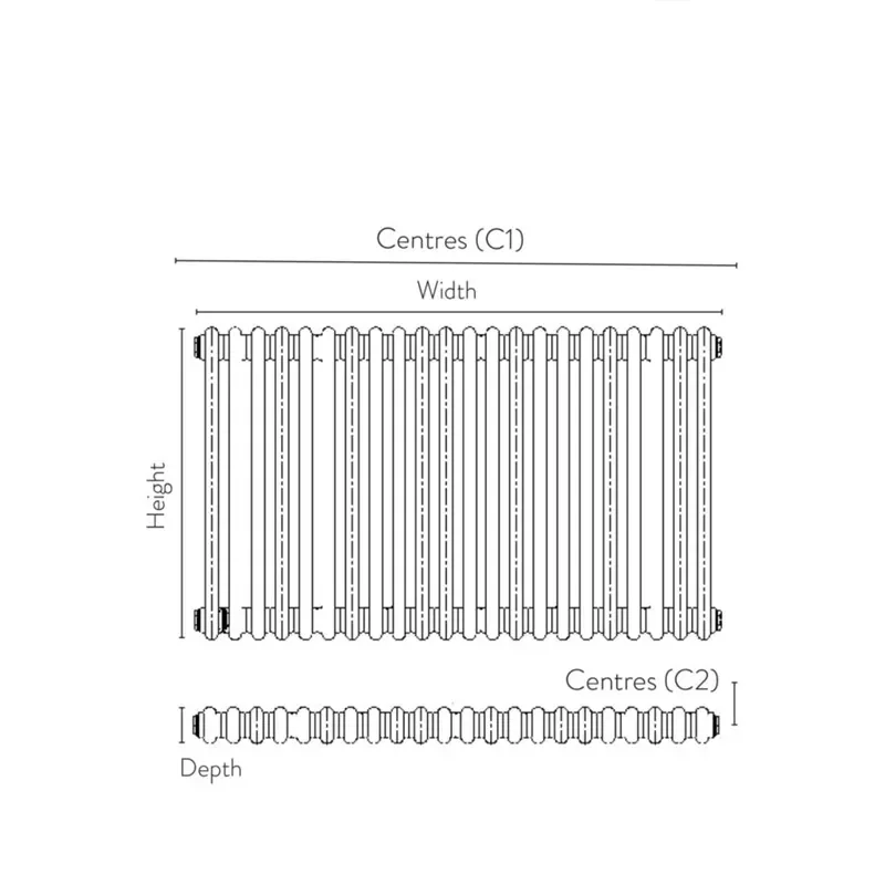 faye 3 column horizontal white designer radiator