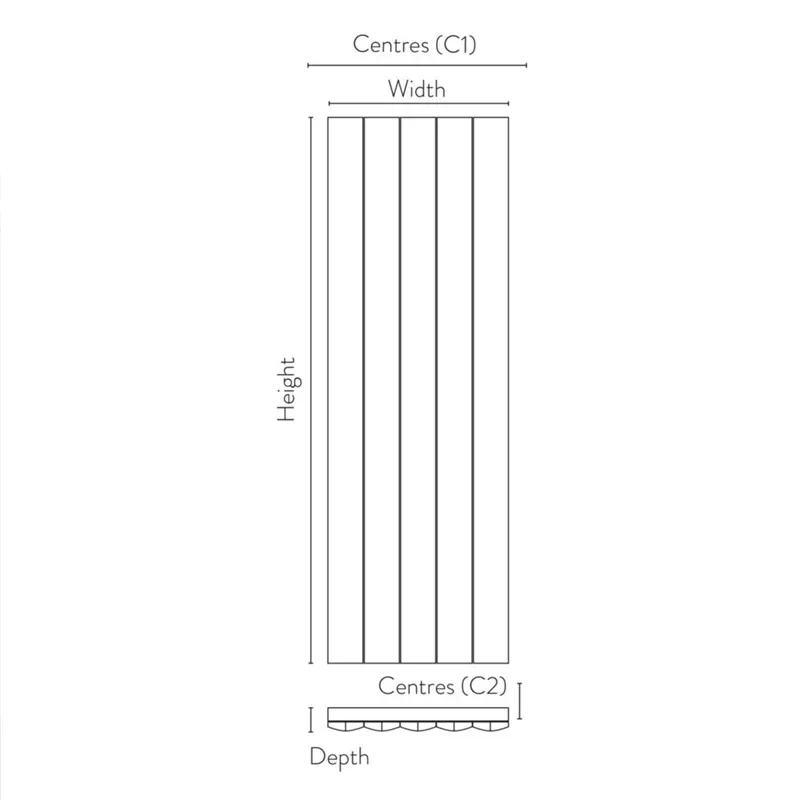 ahtar anthracite aluminium vertical radiator