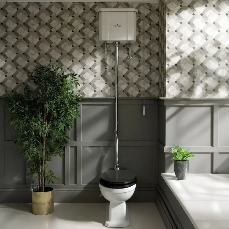 BC Designs victrion high level traditional toilet with white seat