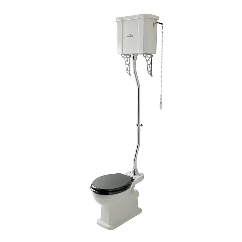 BC Designs victrion high level traditional toilet with black seat