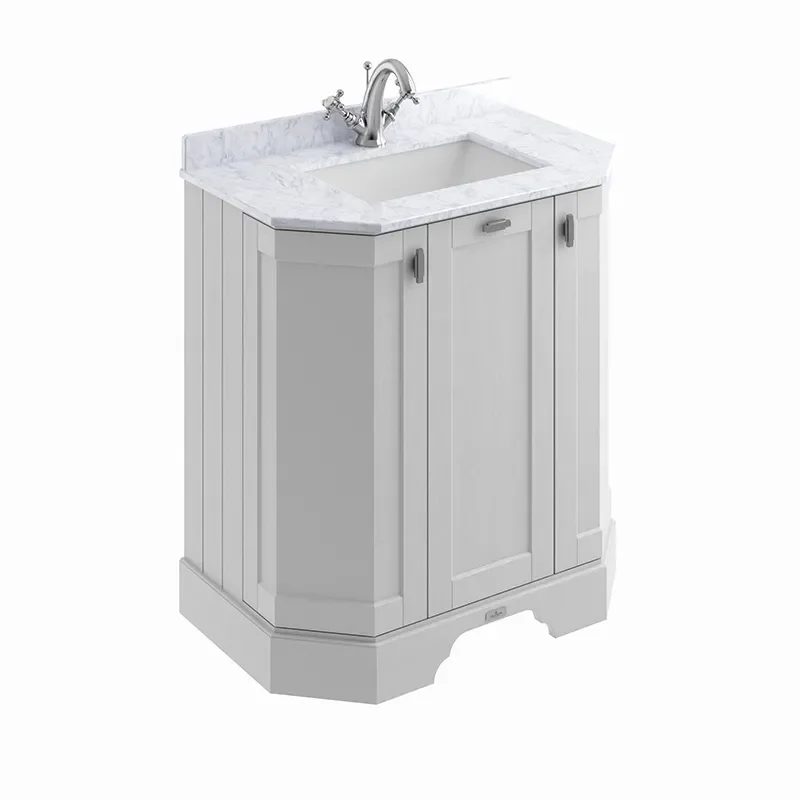 BC Designs victrion 750 earls grey vanity unit with marble top
