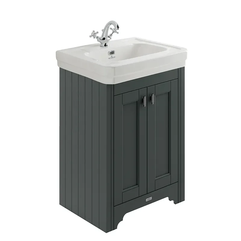 BC Designs victrion 640 dark lead vanity unit with marble top