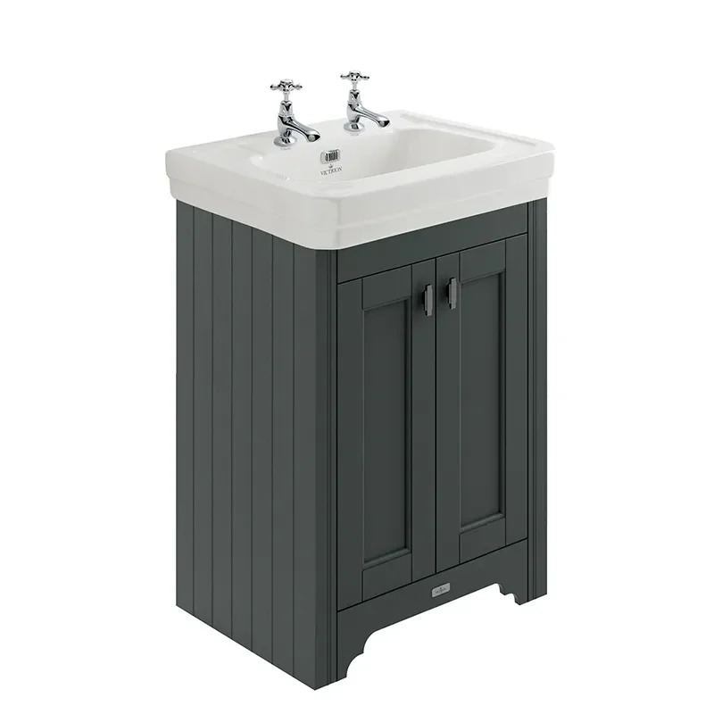 bayswater victrion 640 dark lead vanity unit with marble top