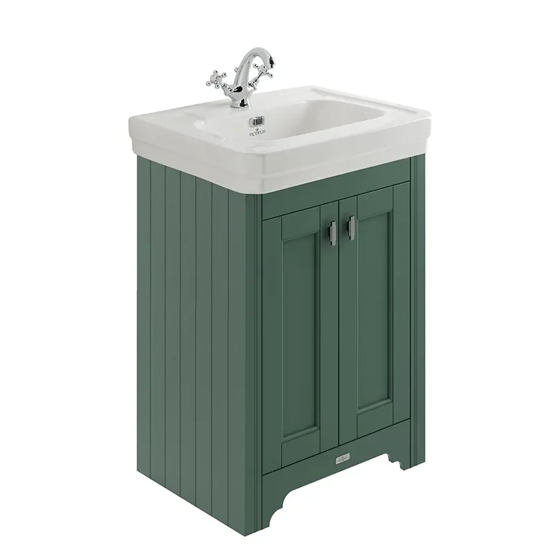 BC Designs victrion 640 forest green vanity unit with marble top