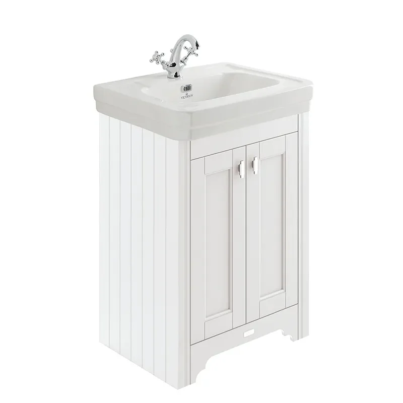 BC Designs victrion 640 nimbus white vanity unit with marble top