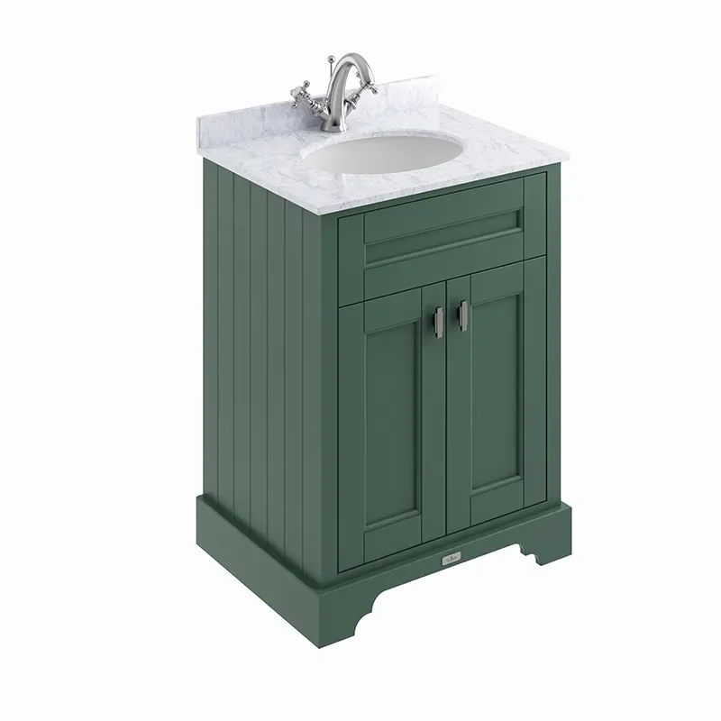 Image for Bayswater Victrion 600 Forest Green Vanity Unit with Marble Top