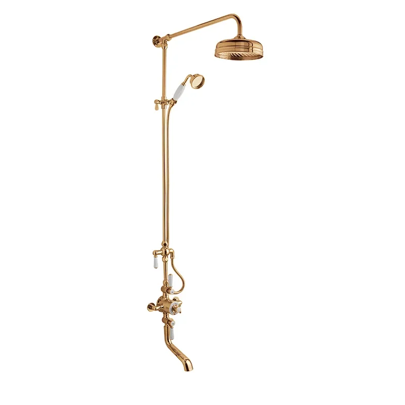 BC Designs victrion copper shower bath riser with head, handset and bath spout