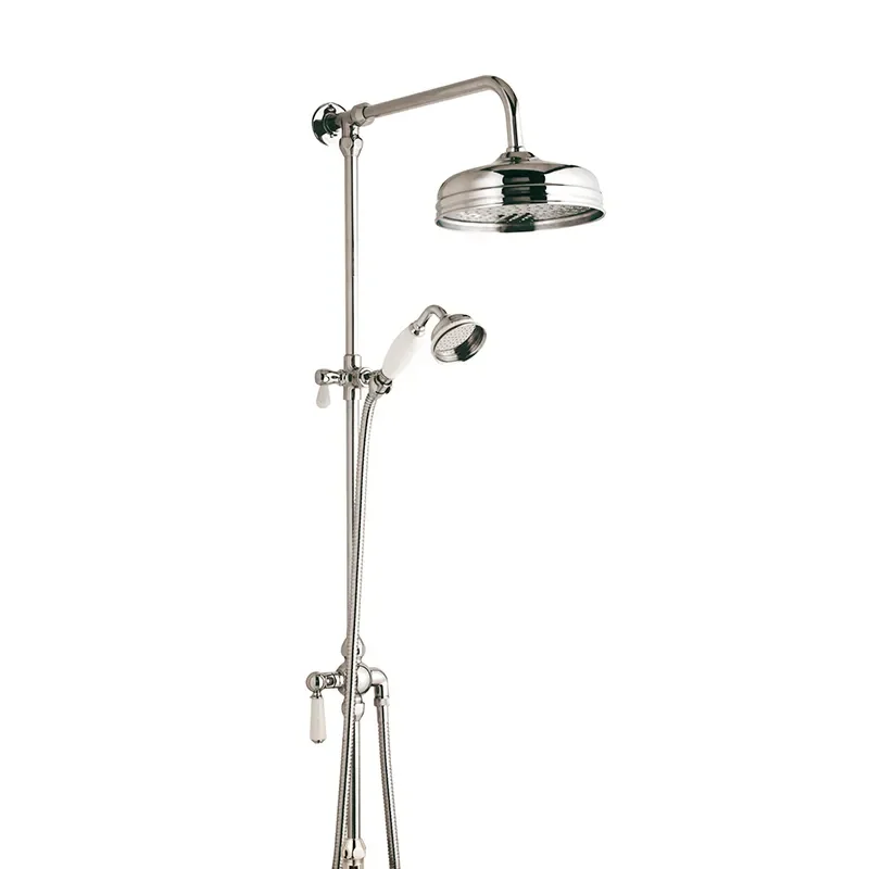 BC Designs victrion nickel rigid riser shower kit with head