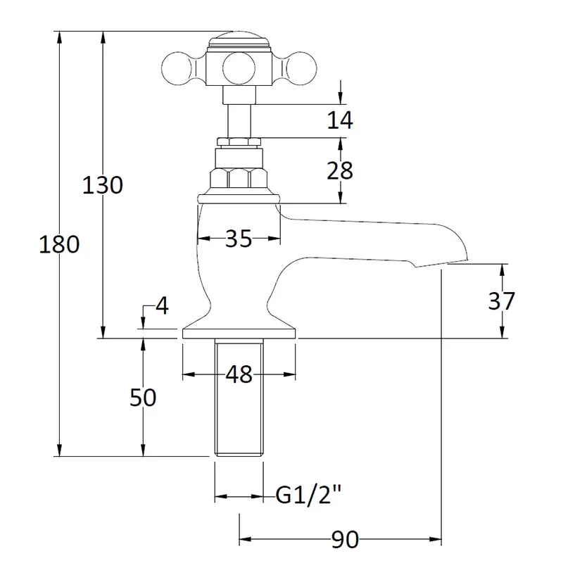 bayswater victrion chrome crosshead basin pillar taps