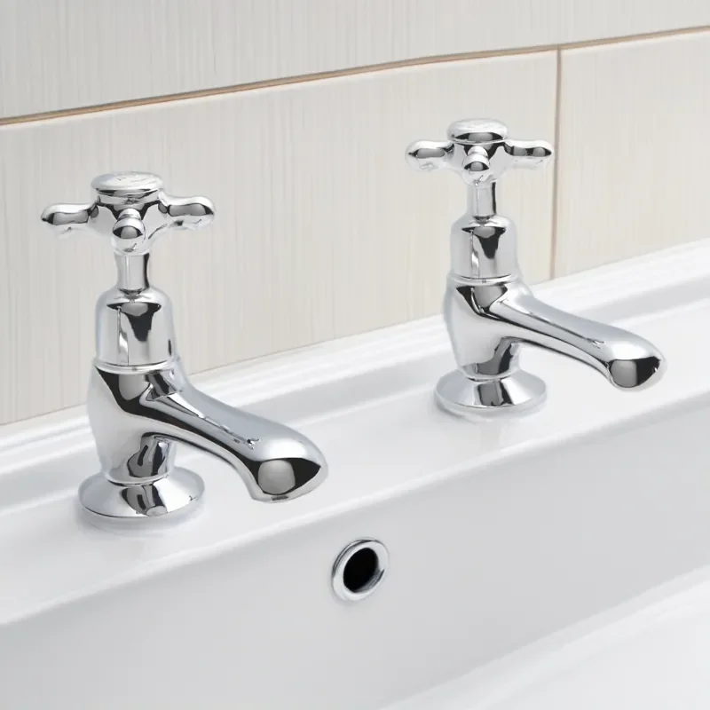 BC Designs victrion chrome crosshead basin pillar taps