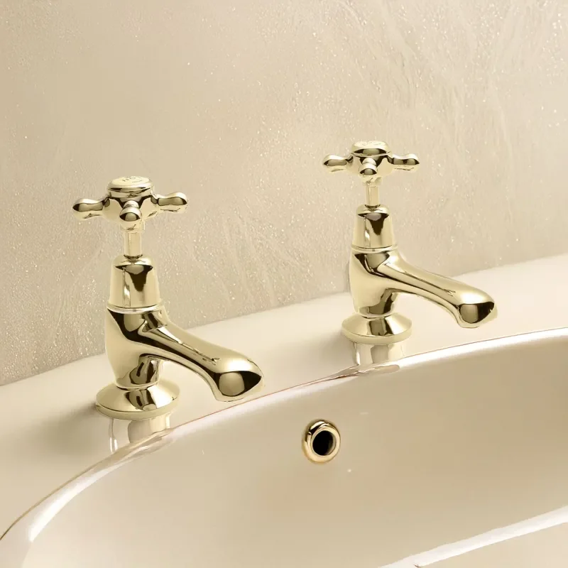 bayswater victrion gold crosshead basin pillar taps