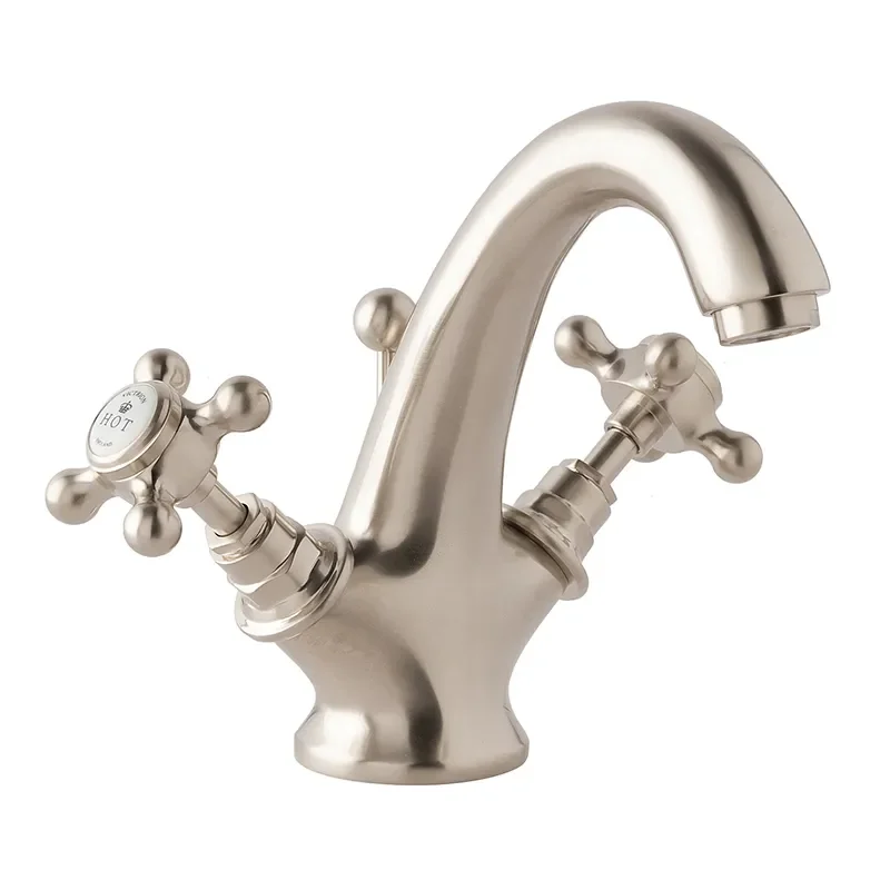 bayswater victrion brushed nickel crosshead mono basin mixer tap