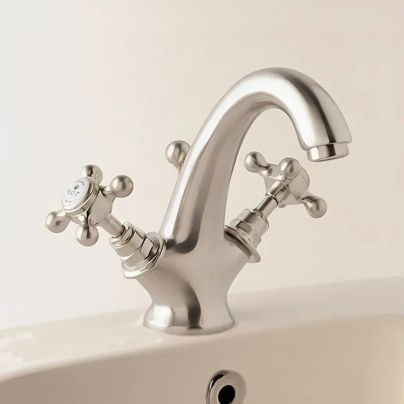 BC Designs victrion brushed nickel crosshead mono basin mixer tap