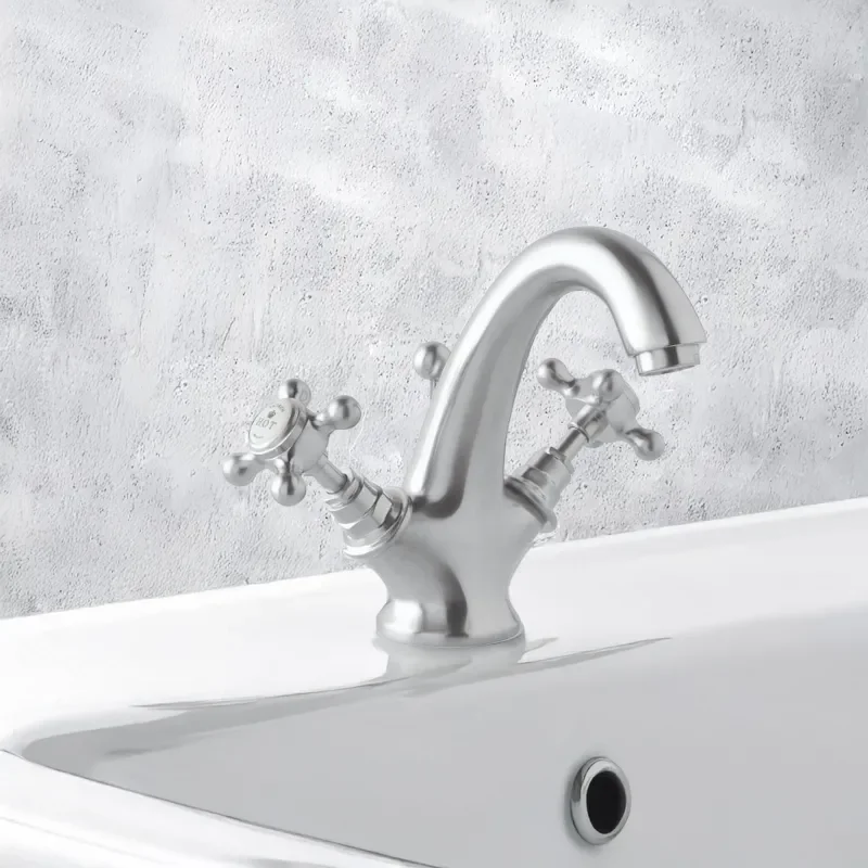 bayswater victrion brushed chrome crosshead mono basin mixer tap